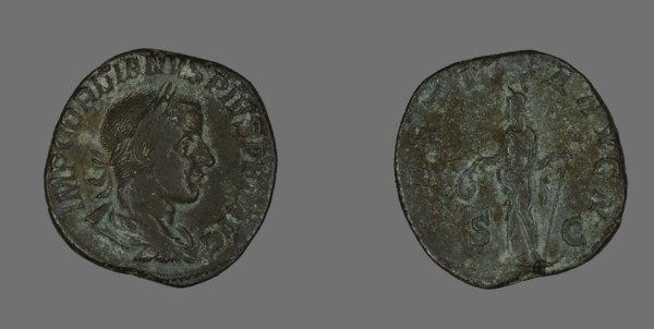 Sestertius (Coin) Portraying Emperor Gordianus, 238-244.