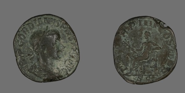Sestertius (Coin) Portraying Emperor Gordianus, 238-244.