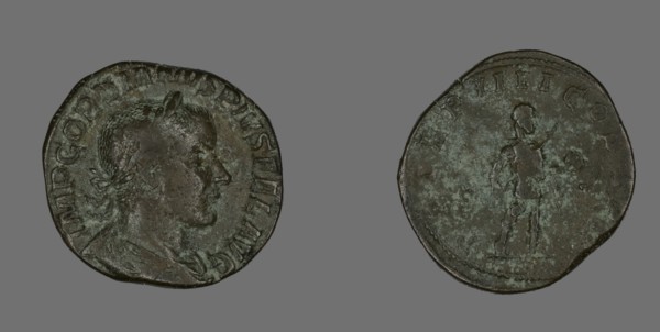 Sestertius (Coin) Portraying Emperor Gordianus, 238-244.
