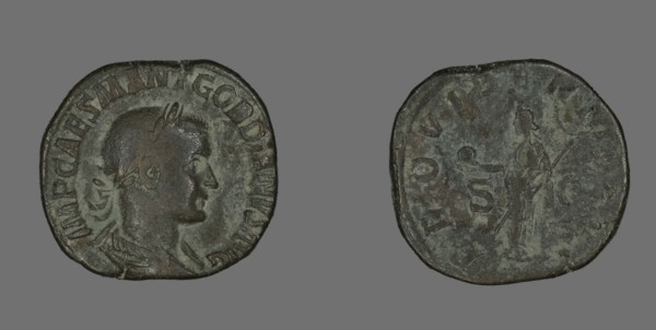 Sestertius (Coin) Portraying Emperor Gordianus, 238-244.