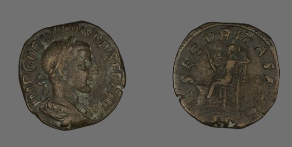 Sestertius (Coin) Portraying Emperor Gordianus, 238-244.