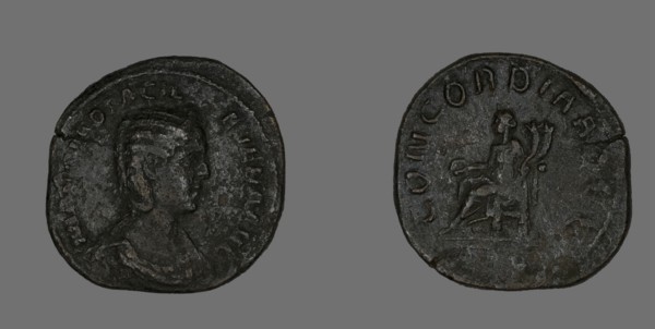 Sestertius (Coin) Portraying Empress Marcia Otacilia Severa, 244-249.