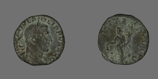 Sestertius (Coin) Portraying Philip the Arab, 244-249.
