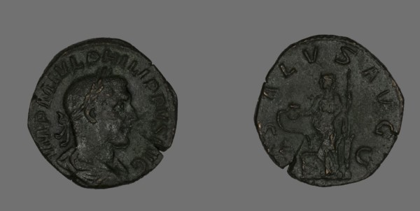 Sestertius (Coin) Portraying Philip the Arab, 244-249.