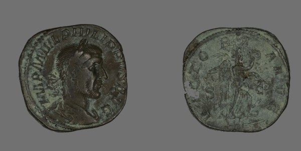 Sestertius (Coin) Portraying Philip the Arab, 244-247.