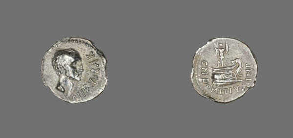 Denarius (Coin) Portraying Ahenobarbus, 41 BCE.