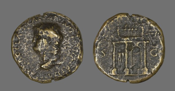 Sestertius (Coin) Portraying Emperor Nero, 54-69.