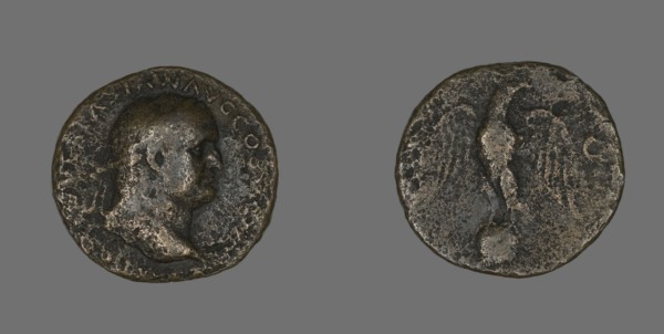 Coin Portraying Emperor Vespasian, 69-79.