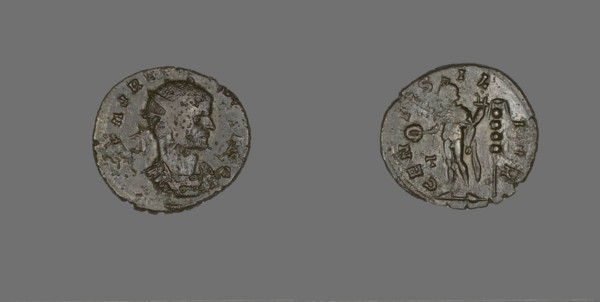 Coin Portraying Emperor Aurelian, 270-275.
