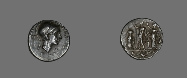 Denarius (Coin) Depicting Scipio Africanus, 112-111 BCE.
