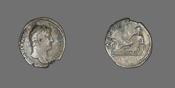 Denarius (Coin) Portraying Emperor Hadrian, 134-138.