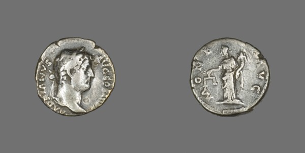 Denarius (Coin) Portraying Emperor Hadrian, 134-138.