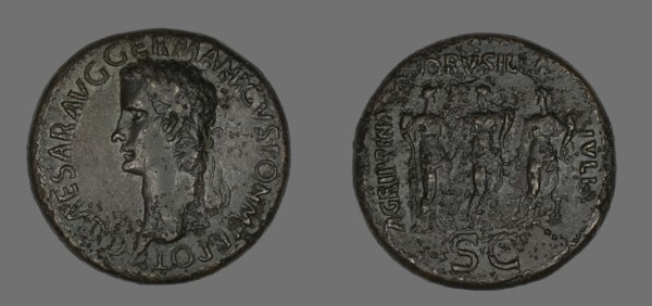 Sestertius (Coin) Portraying Germanicus, 37-38.