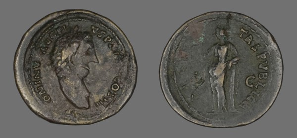 Sestertius (Coin) Portraying Emperor Antoninus Pius, 140-143.
