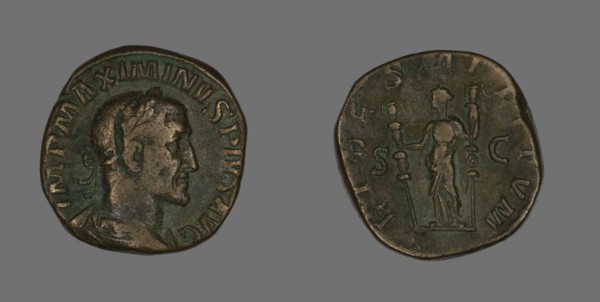 Sestertius (Coin) Portraying Emperor Maximinus, 235-236.