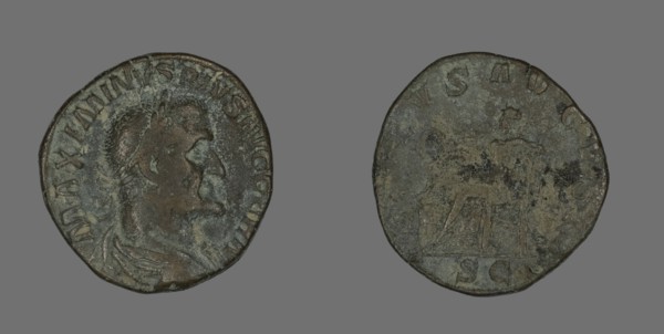 Sestertius (Coin) Portraying Emperor Maximinus, 235-236.