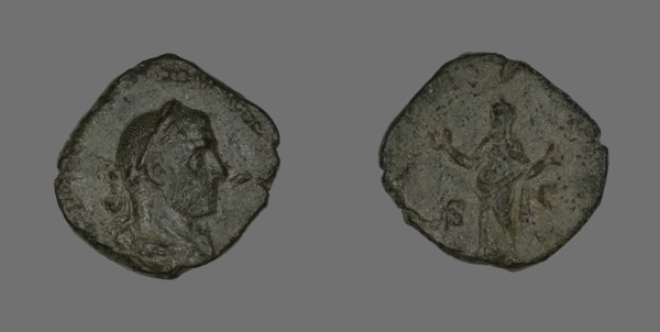 Sestertius (Coin) Portraying Emperor Trebonianus Gallus, 251-253.