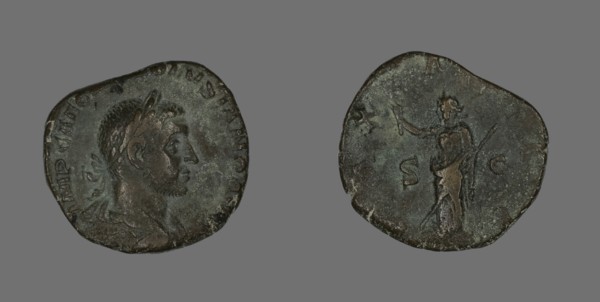 Sestertius (Coin) Portraying Emperor Volusian, 251-253.