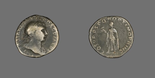 Denarius (Coin) Portraying Emperor Trajan, 103-111.