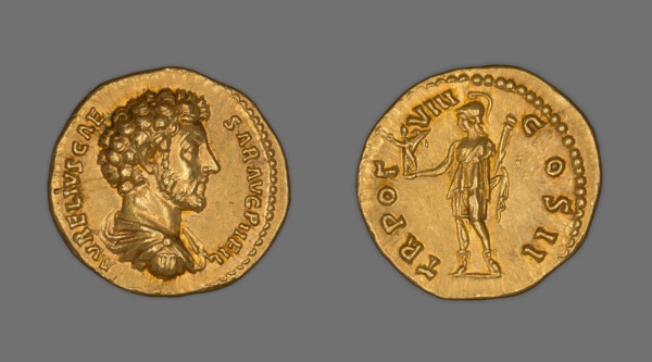 Aureus (Coin) Portraying Emperor Marcus Aurelius, 153-154, issued by Antoninus Pius.
