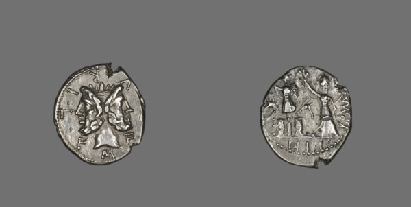 Denarius (Coin) Depicting the God Janus, 119 BCE.