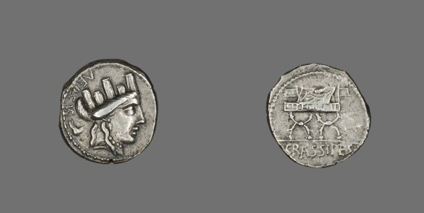 Denarius (Coin) Depicting the Goddess Cybele, 84 BCE.