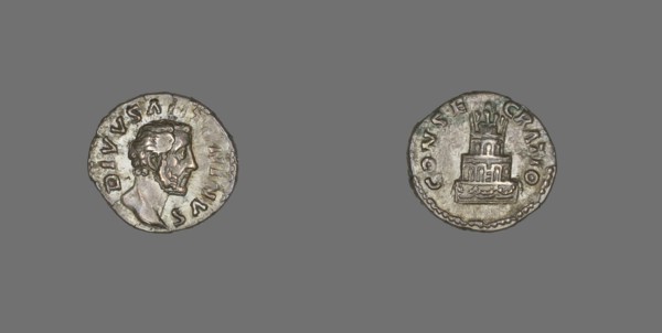 Denarius (Coin) Portraying Emperor Antoninus Pius, 176-180, struck by Marcus Aurelius.