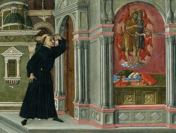 Saint Augustine's Vision of Saints Jerome and John the Baptist, 1476. Detail from a larger artwork.