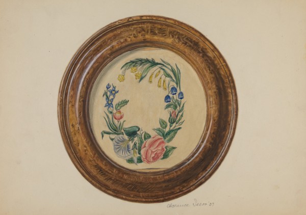 Framed Flower Painting, 1937.