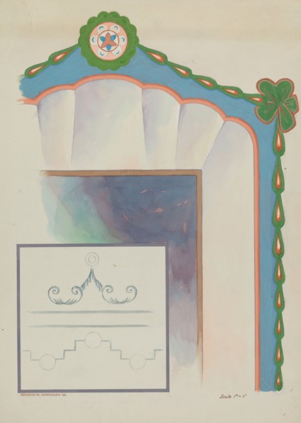 Shell Top Doorway San Luis Rey Mission, 1936.