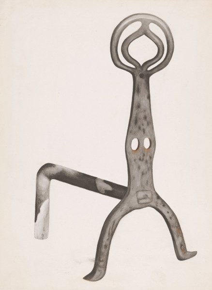 Wrought Iron Andiron, c. 1936.