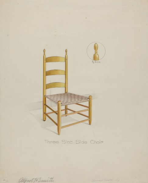 Shaker Three Slat Chair, 1935/1942.