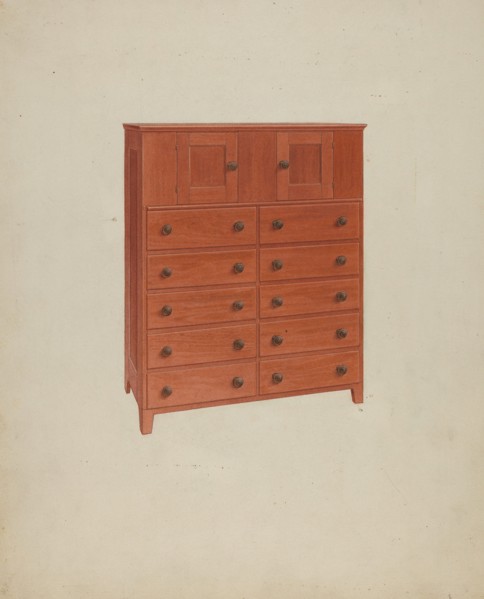 Shaker Chest of Drawers, c. 1937.