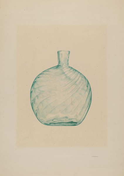 Glass Pocket Flask, c. 1938.