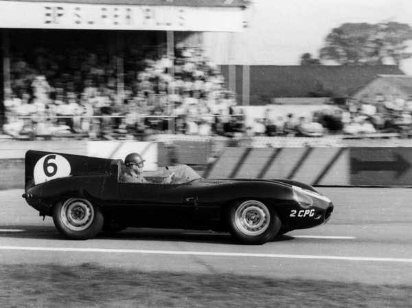 Duncan Hamilton driving a Jaguar D type, RAC Tourist Trophy, Goodwood, Sussex, 1958. Creator: Unknown.