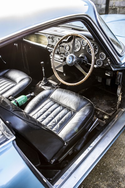 Interior of a 1961 Aston Martin DB4 GT SWB lightweight. Creator: Unknown.