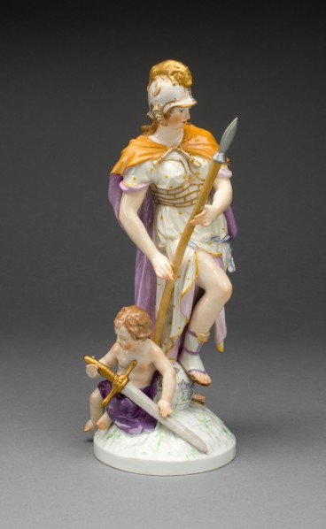 Figure of Bravery (Herzhaftigkeit), Berlin, c. 1775/80. Creator: Konigliche Porzellan-Manufaktur.
