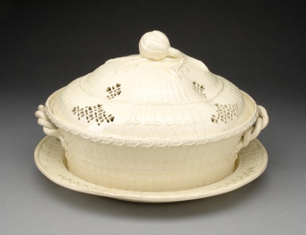 Chestnut Basket and Stand, Yorkshire, c. 1790. Creator: Leeds Pottery.