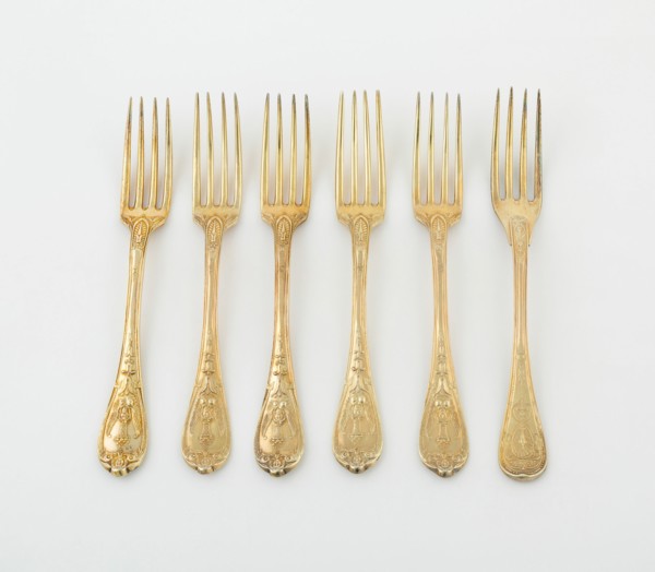 Set of Dessert Forks, Paris, 1789/1820. Creators: Martin-Guillaume Biennais, Pierre-Benoît Lorillon, François-Dominique Naudin.