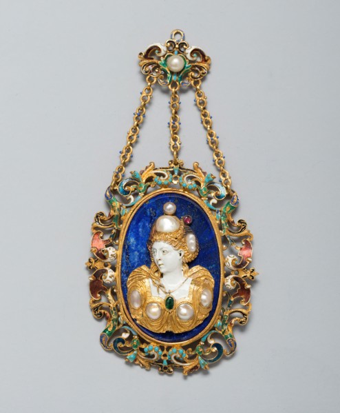 Pendant with the Bust of a Woman, France, c. 1550-c. 1600, with 19th-century additions. Creator: Unknown.