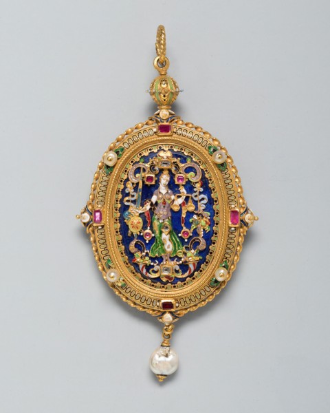 Pendant with Figure of Justice, Europe, northern, 1850/1900. Creator: Unknown.