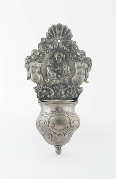 Holy Water Stoup (Bénitier), Flanders, 18th century. Creators: Jesus Christ, Unknown, Virgin Mary.
