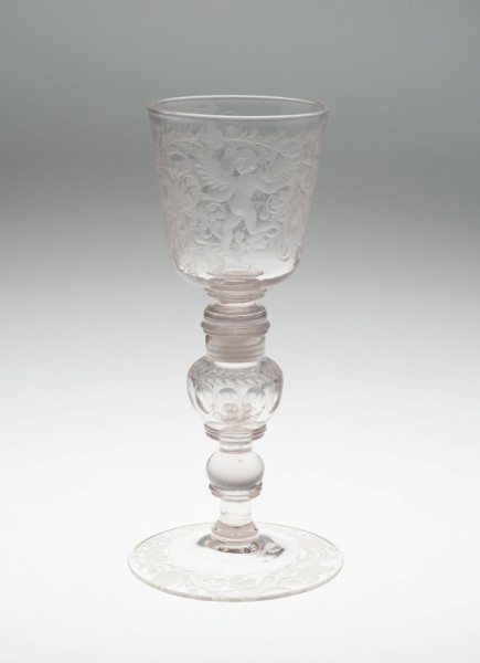 Gaming Goblet with Glass Dice, Bohemia, Late 17th century. Creator: Unknown.