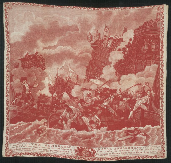 Handkerchief, England, 1794. Creators: Unknown, John Slack.