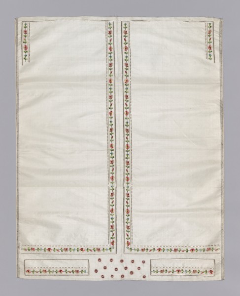 Embroidered Fabric for a Waistcoat front, France, 1800-15. Creator: Unknown.