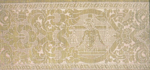 Fragment (From an Orphrey Band), Italy, 15th century. Creator: Unknown.