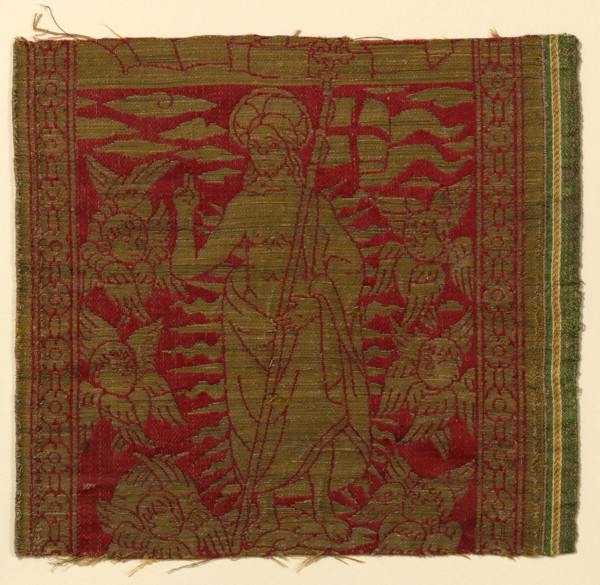 Fragment from an Orphrey Band Depicting the Resurrection, Italy, 15th century. Creator: Unknown.