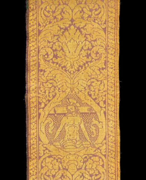 Fragment (From an Orphrey Band), Italy, 15th century. Creator: Unknown.