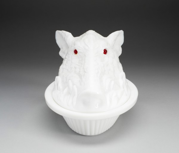Covered Dish, 1888. Creator: Atterbury Glass Co..