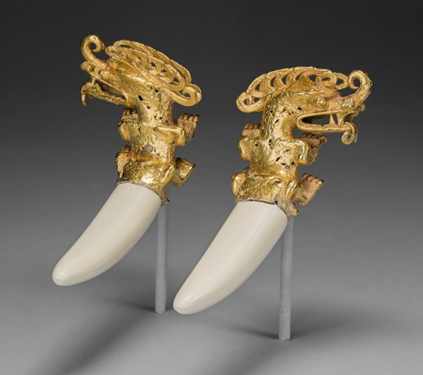 Double Pendant in the Form of a Mythical Saurian with Tusks, A.D. 800/1200. Creator: Unknown.